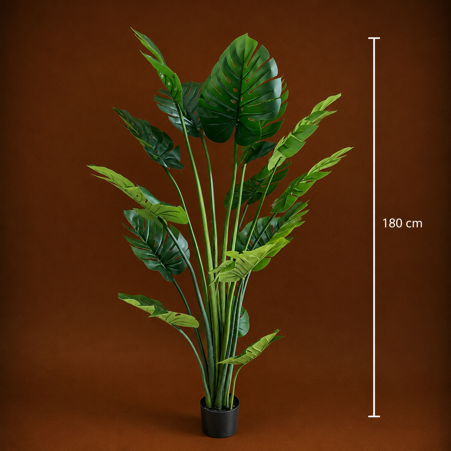 Decorațiune Monstrosa Deliciosa Artificial, Plastic, 180 cm, Verde