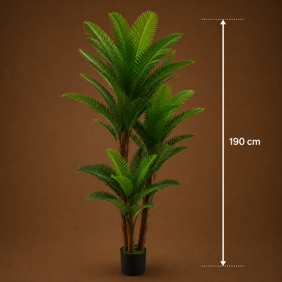 Decorațiune Palmier, Plastic, 3 Brate, 190 cm, Verde