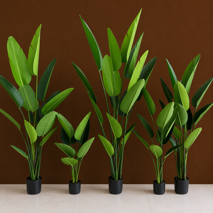 Decorațiune Strelitzia Nicolai, 120 cm, 8 frunze, Verde