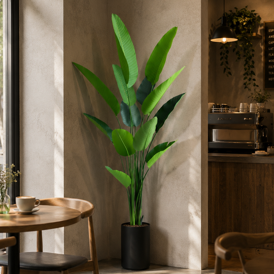 Mesterséges növénytípus Strelitzia Nicolai (paradicsommadár), 180 cm, 13 levél, zöld