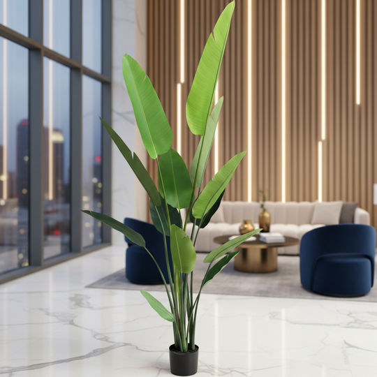 Mesterséges növénytípus Strelitzia Nicolai (paradicsommadár), 250 cm, zöld