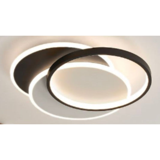 LED -csillár távirányítóval, Chiara geometriával, 120W, 3 kör, hideg/forró/semleges fény, instabil, fekete