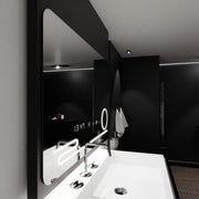 Téglalap alakú LED -tükör, 100x60 cm, Harmonie MotionGlow Marcello, leolvasztási rendszer, óra és hőmérő, kozmetikai lup