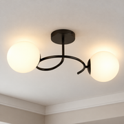 LED és kristály csillár ORBIT, 55cm, 2xE27, Globes, Fekete