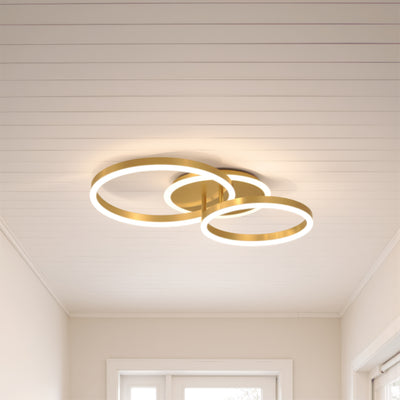 LED csillár távirányítóval RINOVA 66W, 2 kör, hideg/meleg/semleges fény, szabályozható, fényes arany