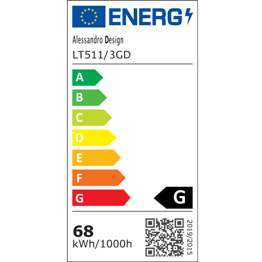 LED -csillár távirányítóval Riga Lilith 94W, 3 kör, hideg/forró/semleges fény, zsíros, fényes arany