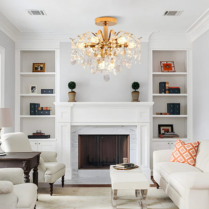 Fiamma kristálycsillár, 6x E14, átmérő 45 cm, arany, fém és kristály