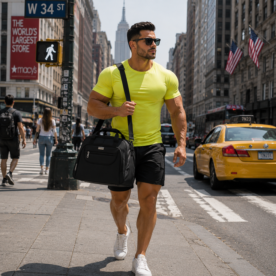 AKTAU utazótáska, 45x20x30 cm, Oxford, fekete