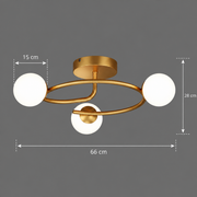 LED és kristály csillár ORBIT, 66cm, 3xE27, Globes, Gold