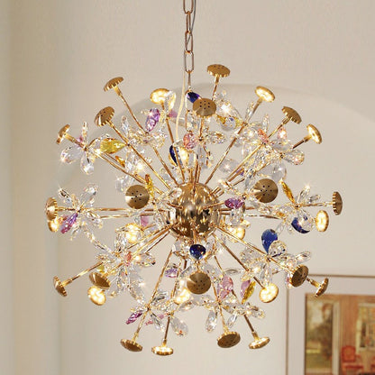 Kristály csillár CC372/500GD, 24xG4, arany és kristályok, 52 cm, állítható magasság