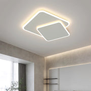 LED -csillár távirányítóval fasz fény 98W, 2 négyzet, hideg/forró/semleges fény, instabil, fehér