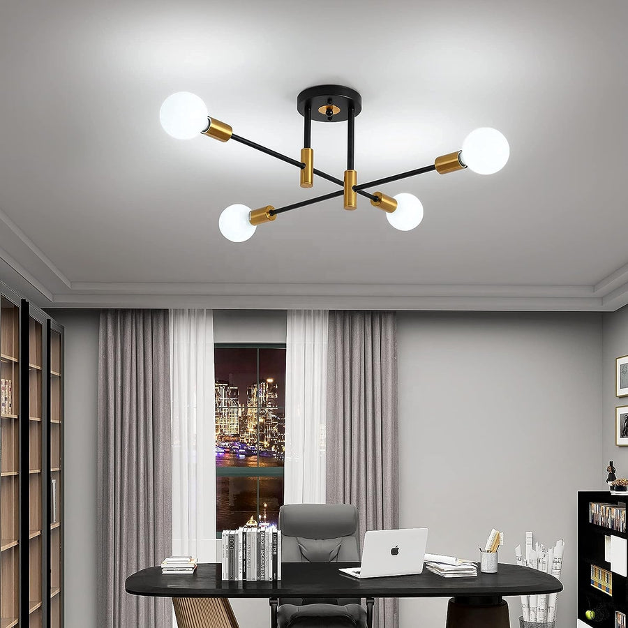 A modernista vágyak pogány, 4x E27, fekete és arany, modern dizájn