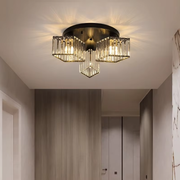 Sasha Modern Classic csillár, LC117/3BK, 3x E27, fém és kristály, fekete, lámpaernyő