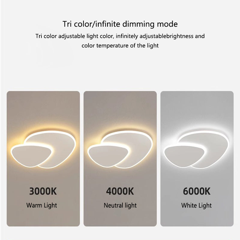 LED -csillár távirányítóval baszik 98W, ovális, hideg/forró/semleges fény, instabil, fehér