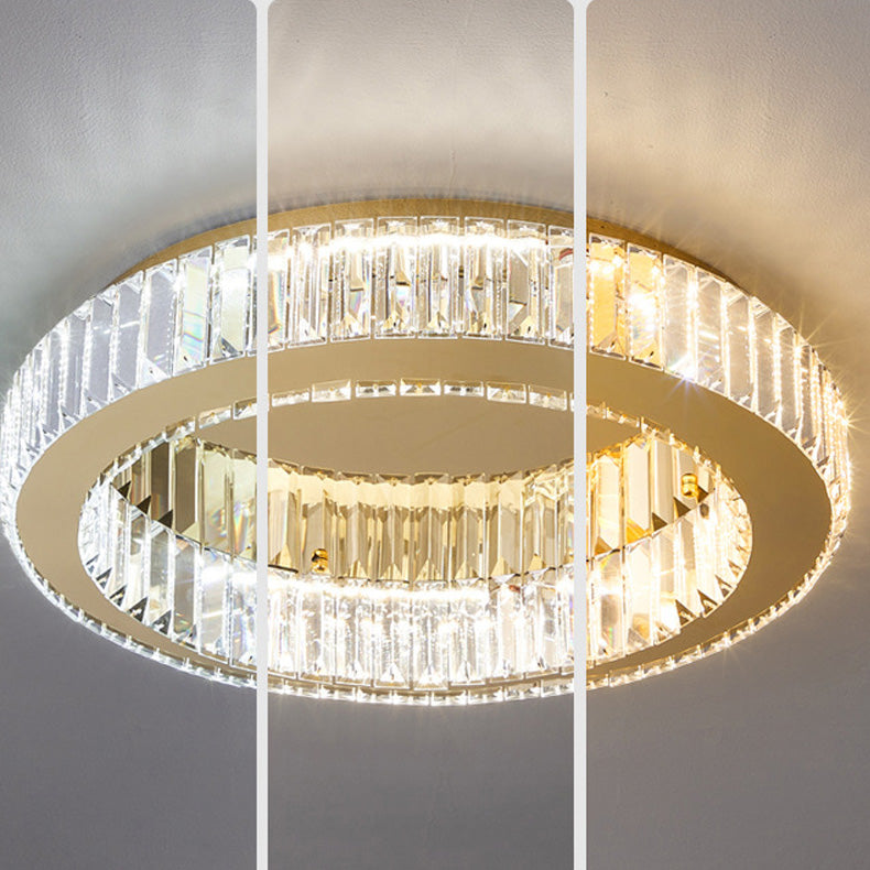 LED -csillár, távirányítóval és Crystal Mia Latifah 70W -vel felfüggesztve, 2 kör, hideg/forró/semleges fény, instabil, fényes króm, állítható magasság