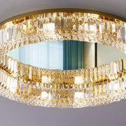 LED -csillár, távirányítóval és Crystal Mia Latifah 70W -vel felfüggesztve, 2 kör, hideg/forró/semleges fény, instabil, fényes króm, állítható magasság