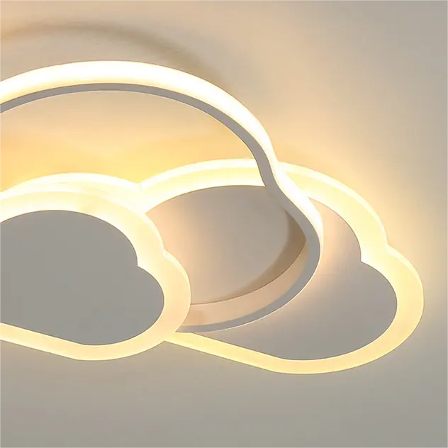 LED -csillár távirányítóval Rioko 53W, 3 felhők, hideg/forró/semleges fény, instabil, fehér