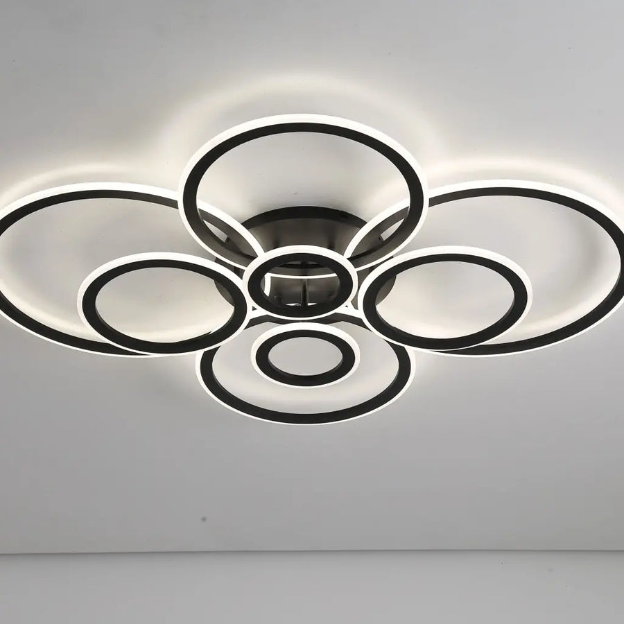 LED -csillár Betty 130W távirányítóval, 8 kör, hideg/forró/semleges fény, instabil, fekete