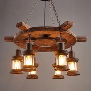 Vintage Harper csillár, 1xe27, rusztikus pajta, zsineg és fém, 150 cm, fekete