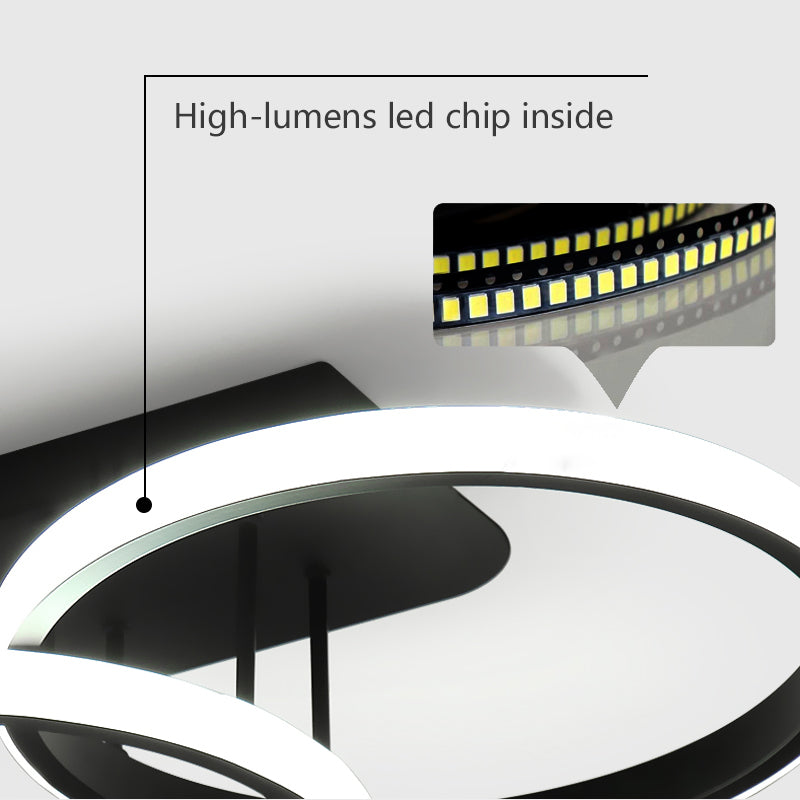 LED LED Elio 24W, 4 kör, lineáris, hideg/forró/semleges fény, fekete