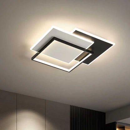 LED -csillár 102W -os Chiara távirányítóval, 3 négyzet, hideg/forró/semleges fény, instabil, fekete