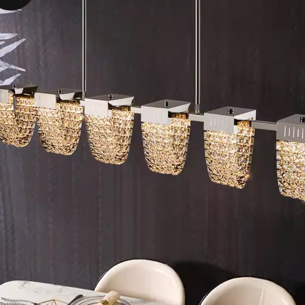 LED csillár LLC130/1CH, kristály és fém, 31 W, 1 kör, szabályozható, állítható magasságú, hideg/meleg/semleges fény, luxus világítás