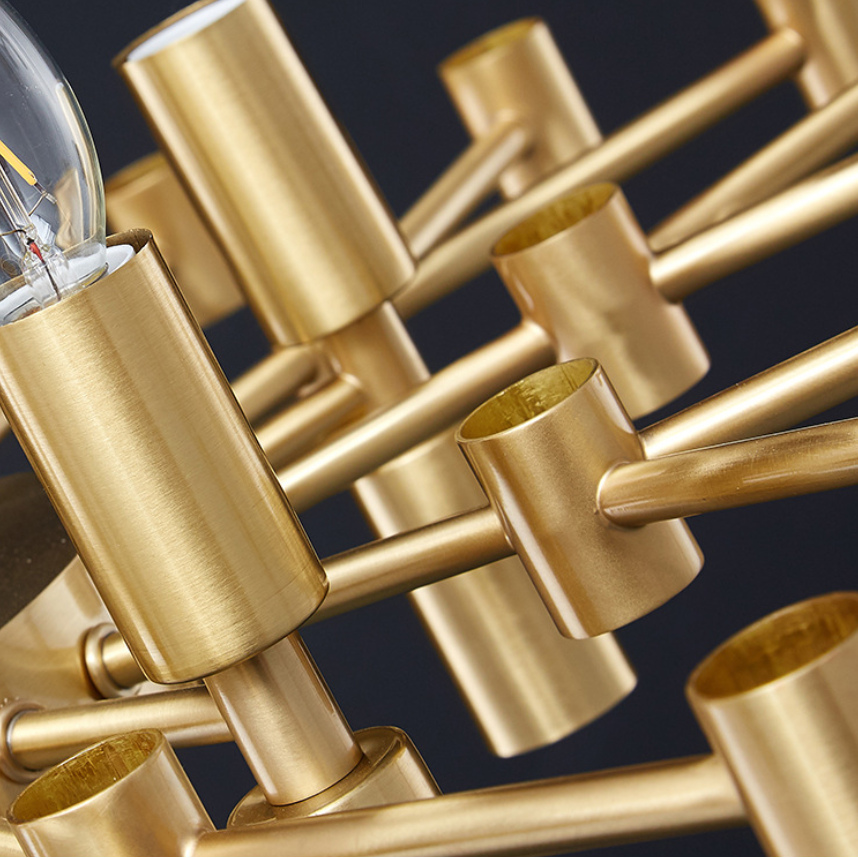 Kristály csillár CC850/480GD, 6xE14, 48x45 cm, állítható magasság, fényes arany, állítható magasság, elegáns kivitel, fém és kristály