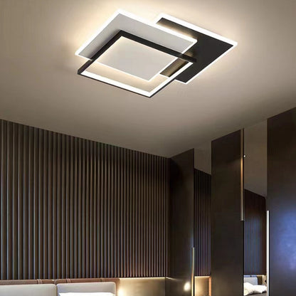 LED -csillár 102W -os Chiara távirányítóval, 3 négyzet, hideg/forró/semleges fény, instabil, fekete
