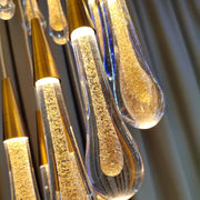 Függesztett kristály LED csillár, 60 W Iustinian, átmérő 60 cm, állítható magasság, arany, fém és kristály