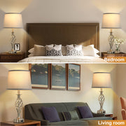 Veioza VZ212WH, 1x E27, fém és textil, fehér és arany