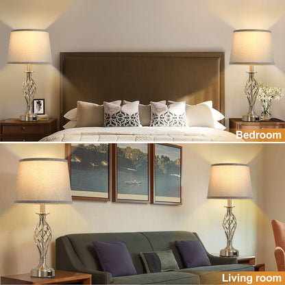 Veioza VZ212WH, 1x E27, fém és textil, fehér és arany