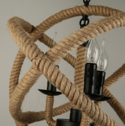 Vintage Harper csillár, 1xe27, rusztikus pajta, zsineg és fém, 150 cm, fekete