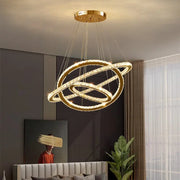 LULUS LED PRISM LUMINIS, CRYSTAL ÉS MÉG, 210W, 4 CIRCLES, DIMILE, állítható magasság, hideg/forró/semleges fény, fényűző világítás