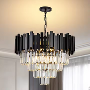 Crystal Chandelier Blois Noble 4XE14, 40 cm átmérőjű, fekete, állítható magasság