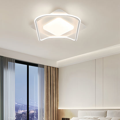 LED -csillár modern távirányítóval 106W, 2 négyzet, hideg/forró/semleges fény, instabil, fehér