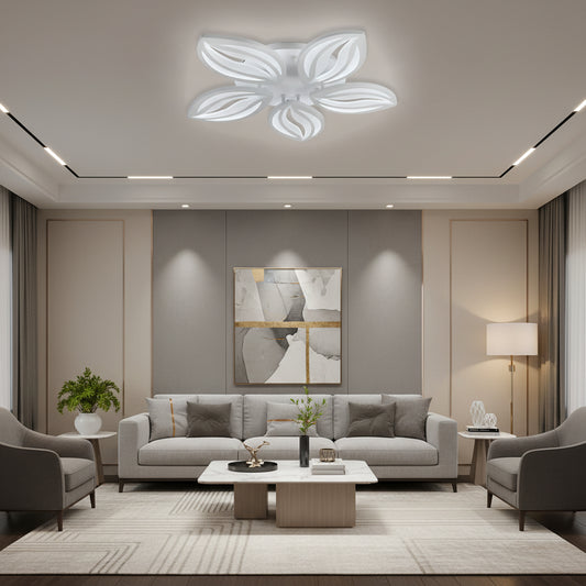 LED csillár távirányítóval ORCHID 66W, 5 szirom, hideg/meleg/semleges fény, szabályozható, fehér