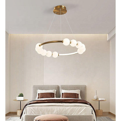 Felfüggesztett Lustra LED Acril Nova 57W távirányítóval, Beotal, 3000K/4000K/6000K, arany, fém és akril