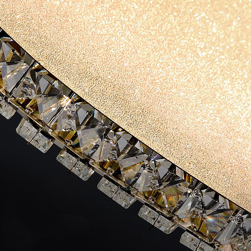 LED csillár távirányítóval és kristály VERTUS 31W, 49cm, Kör, Hideg/Meleg/Semleges fény, Szabályozható, Arany