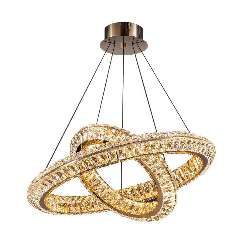 LED csillár LLC130/1CH, kristály és fém, 31 W, 1 kör, szabályozható, állítható magasságú, hideg/meleg/semleges fény, luxus világítás