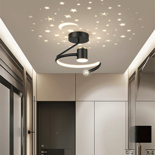 LED -csillár, 34W, 24 cm átmérőjű, hideg/forró/semleges fény, fekete
