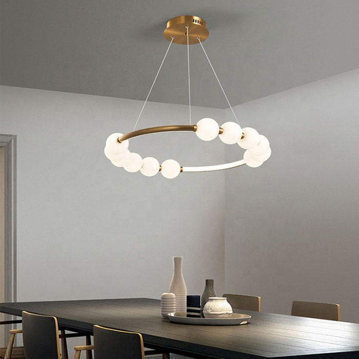 Felfüggesztett Lustra LED Acril Nova 57W távirányítóval, Beotal, 3000K/4000K/6000K, arany, fém és akril