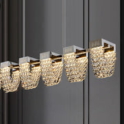 LED csillár LLC130/1CH, kristály és fém, 31 W, 1 kör, szabályozható, állítható magasságú, hideg/meleg/semleges fény, luxus világítás