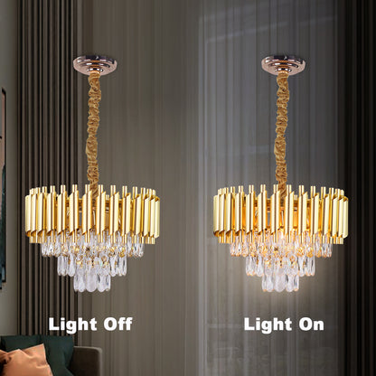 Kristály csillár VERSAILLES Petito 3xE14, átmérő 30 cm, arany, állítható magasságú, fém és kristály