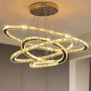 LULUS LED PRISM LUMINIS, CRYSTAL ÉS MÉG, 210W, 4 CIRCLES, DIMILE, állítható magasság, hideg/forró/semleges fény, fényűző világítás