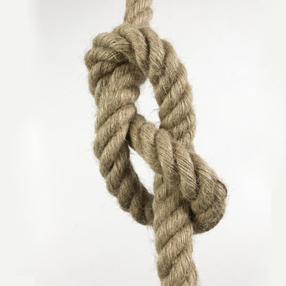 Vintage csillár LV103/130, 1xE27, rusztikus, húr és fém, 130 cm, fekete tartó