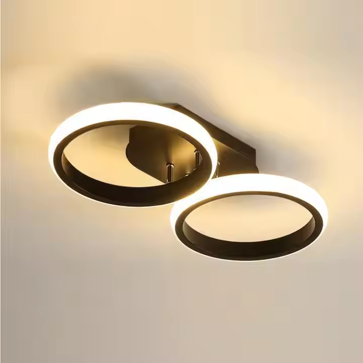 LED LED Celio, 16W, 2 kör, hideg/forró/semleges fény, fekete
