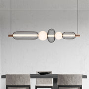 Függesztett LED csillár LM551/5BK, 28W, fény 3000/4000/6000K, fekete, állítható magasságú