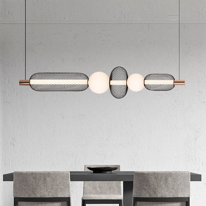 Függesztett LED csillár LM551/5BK, 28W, fény 3000/4000/6000K, fekete, állítható magasságú