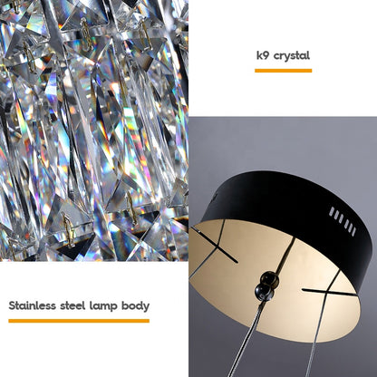 Kristály LED csillár Regalis távirányítóval, hossz 58 cm, fényes króm, meleg/hideg/semleges fény 3000K/4000K/6000K, állítható magasság, szabályozható fény, fém és kristály