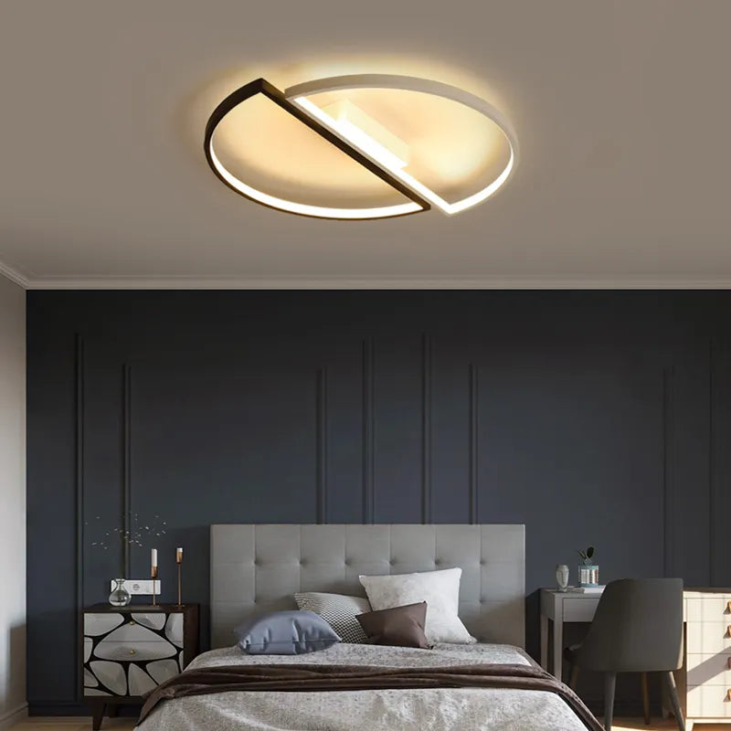 LED -vágy vektor Arcus távirányítóval, 35W, 2 kör, hideg/forró/semleges fény, instabil, fekete fehér